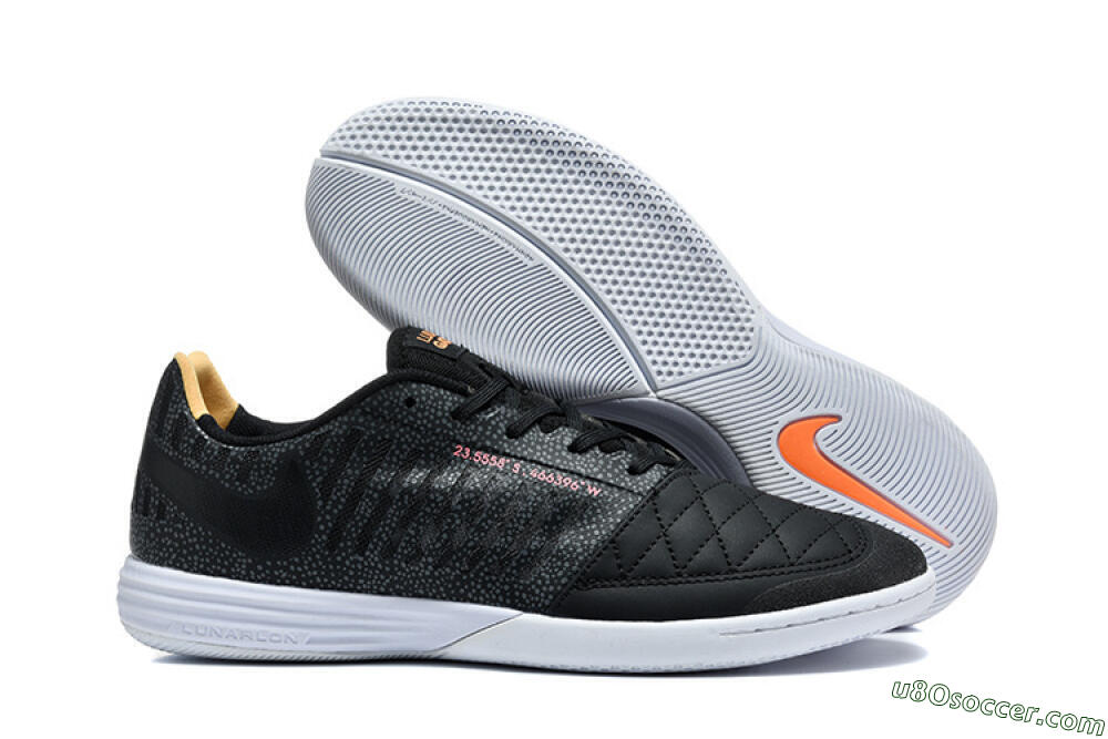 Nike Lunar Gato 2 IC Indoor & Futsal Soccer Shoes - Black/Charcoal Gray/Flame Orange 1