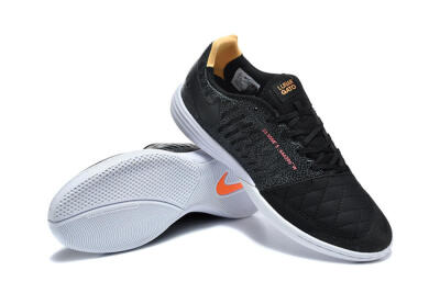 Nike Lunar Gato 2 IC Indoor & Futsal Soccer Shoes - Black/Charcoal Gray/Flame Orange