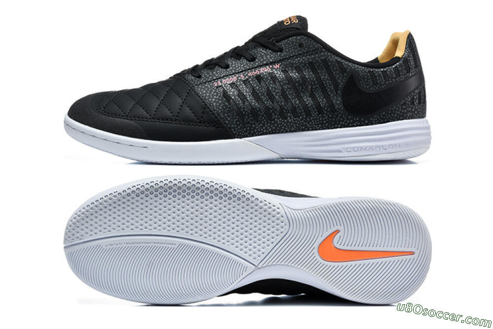 Nike Lunar Gato 2 IC Indoor & Futsal Soccer Shoes - Black/Charcoal Gray/Flame Orange 0