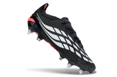Adidas Predator 26 Elite SG Soft Ground Soccer Cleats - Black/Electric Red/Steel Grey