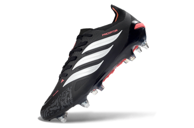 Adidas Predator 26 Elite SG Soft Ground Soccer Cleats - Black/Electric Red/Steel Grey