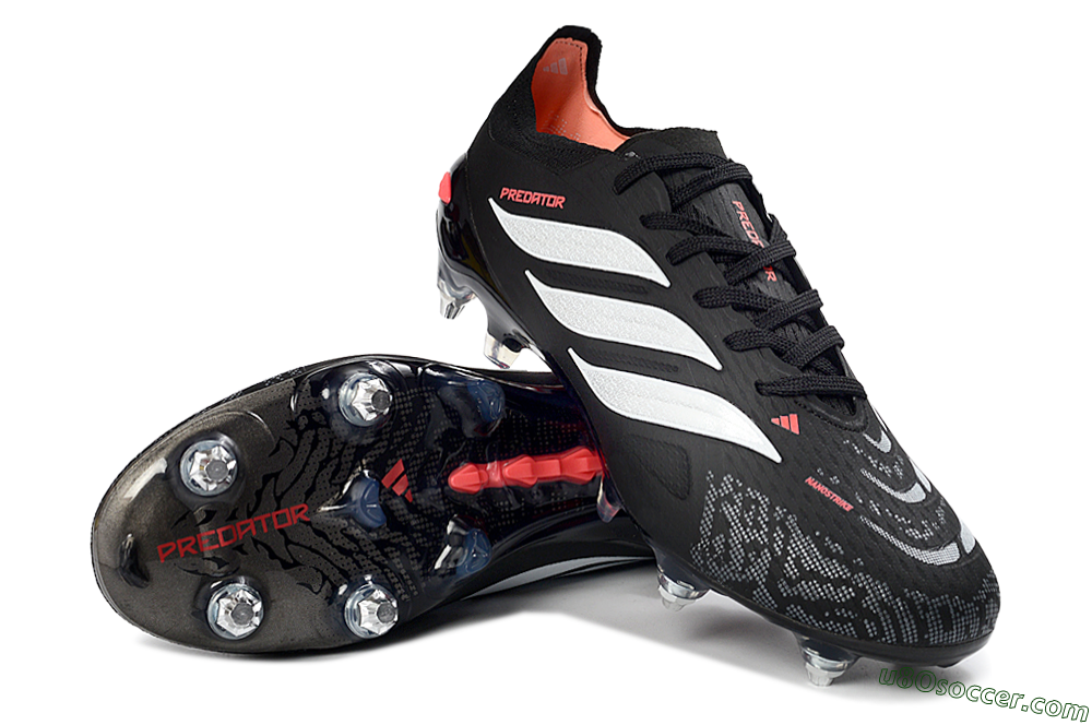 Adidas Predator 26 Elite SG Soft Ground Soccer Cleats - Black/Electric Red/Steel Grey 3