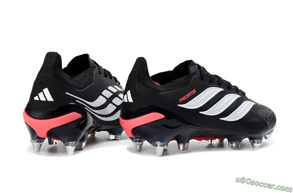 Adidas Predator 26 Elite SG Soft Ground Soccer Cleats - Black/Electric Red/Steel Grey 6