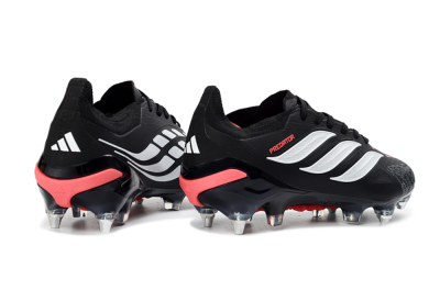 Adidas Predator 26 Elite SG Soft Ground Soccer Cleats - Black/Electric Red/Steel Grey