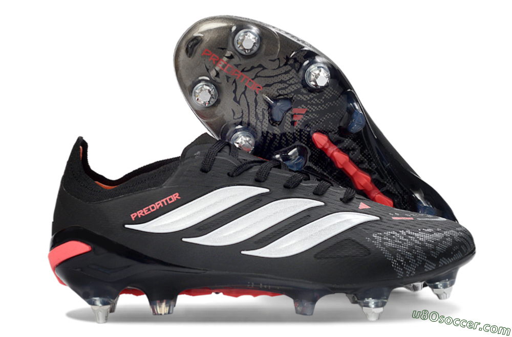Adidas Predator 26 Elite SG Soft Ground Soccer Cleats - Black/Electric Red/Steel Grey 1