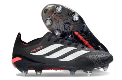 Adidas Predator 26 Elite SG Soft Ground Soccer Cleats - Black/Electric Red/Steel Grey