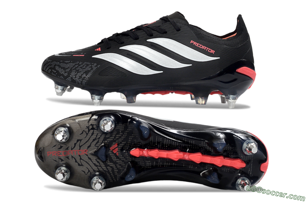 Adidas Predator 26 Elite SG Soft Ground Soccer Cleats - Black/Electric Red/Steel Grey 0