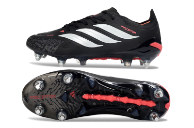 Adidas Predator 26 Elite SG Soft Ground Soccer Cleats - Black/Electric Red/Steel Grey