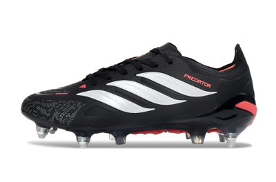 Adidas Predator 26 Elite SG Soft Ground Soccer Cleats - Black/Electric Red/Steel Grey