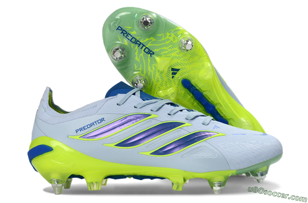 Adidas Predator 26 Elite SG Soft Ground Soccer Cleats - Blue/Lime Green/Light Blue 1