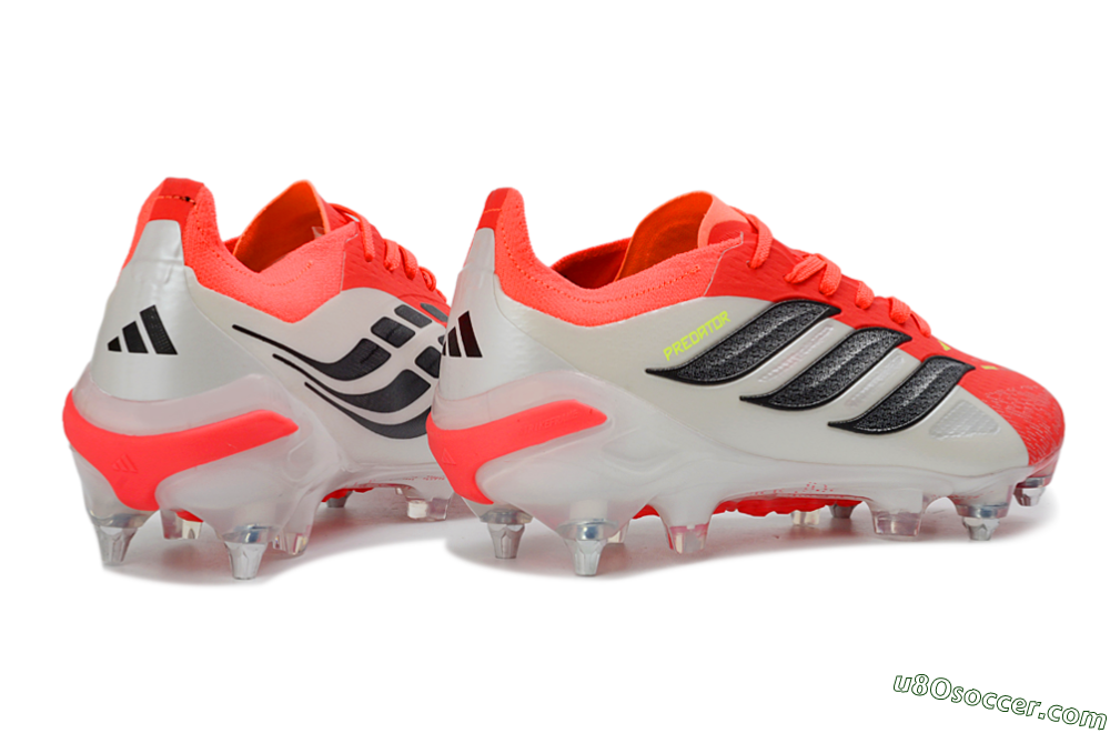 Adidas Predator 26 Elite SG Soft Ground Soccer Cleats - Red/Electric Coral/Black 6