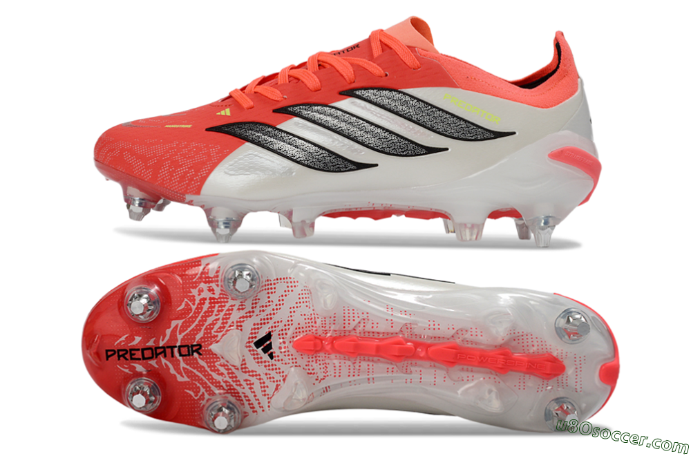 Adidas Predator 26 Elite SG Soft Ground Soccer Cleats - Red/Electric Coral/Black 0
