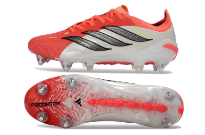 Adidas Predator 26 Elite SG Soft Ground Soccer Cleats - Red/Electric Coral/Black