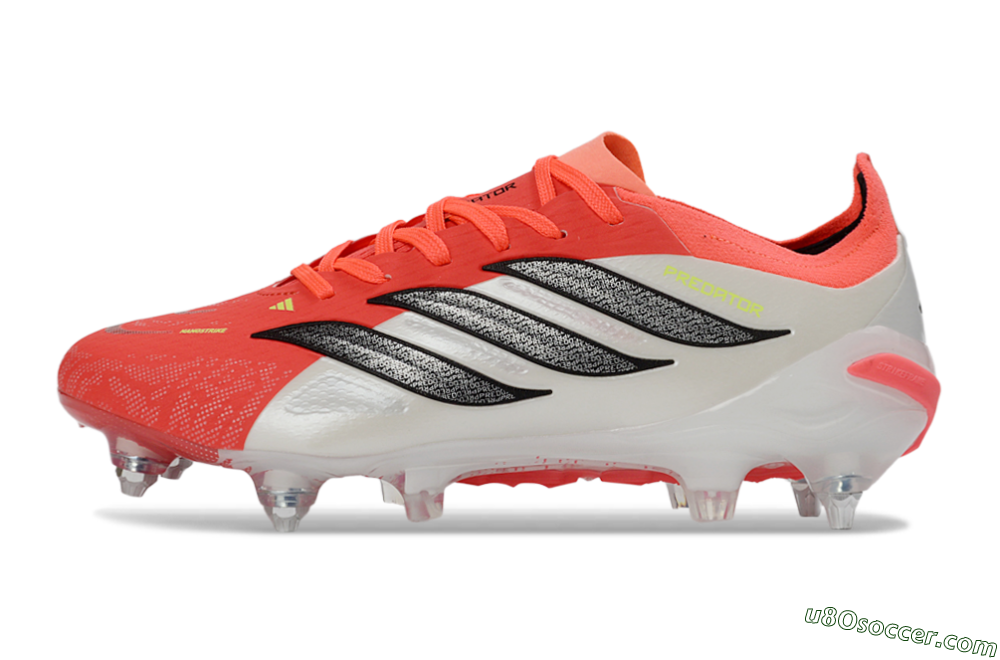 Adidas Predator 26 Elite SG Soft Ground Soccer Cleats - Red/Electric Coral/Black 2