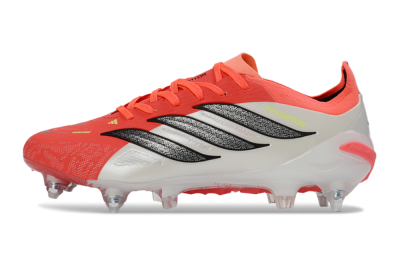 Adidas Predator 26 Elite SG Soft Ground Soccer Cleats - Red/Electric Coral/Black