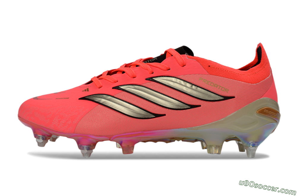 Adidas Predator 26 Elite SG Soft Ground Soccer Cleats - Pink/Fluorescent Pink/Metallic Silver 2