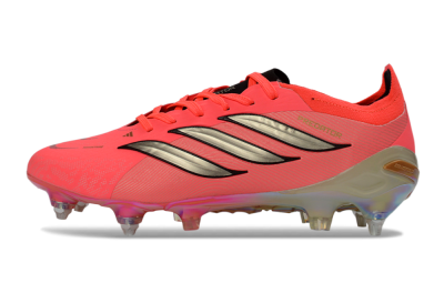 Adidas Predator 26 Elite SG Soft Ground Soccer Cleats - Pink/Fluorescent Pink/Metallic Silver