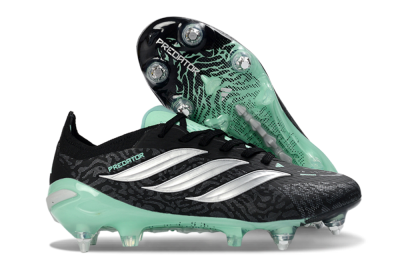 Adidas Predator 26 Elite SG Soft Ground Soccer Cleats - Black/Mint Green/Graphite Grey