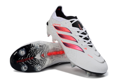 Adidas Predator 26 Elite SG Soft Ground Soccer Cleats - White/Vibrant Pink/Black
