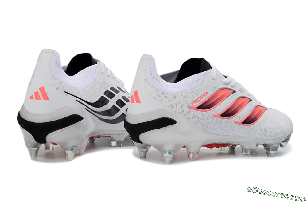 Adidas Predator 26 Elite SG Soft Ground Soccer Cleats - White/Vibrant Pink/Black 6