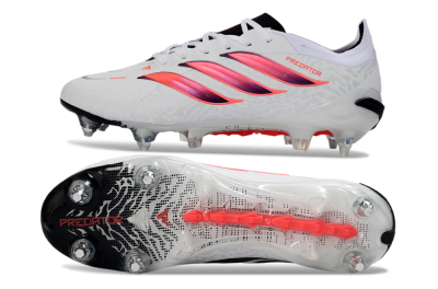 Adidas Predator 26 Elite SG Soft Ground Soccer Cleats - White/Vibrant Pink/Black