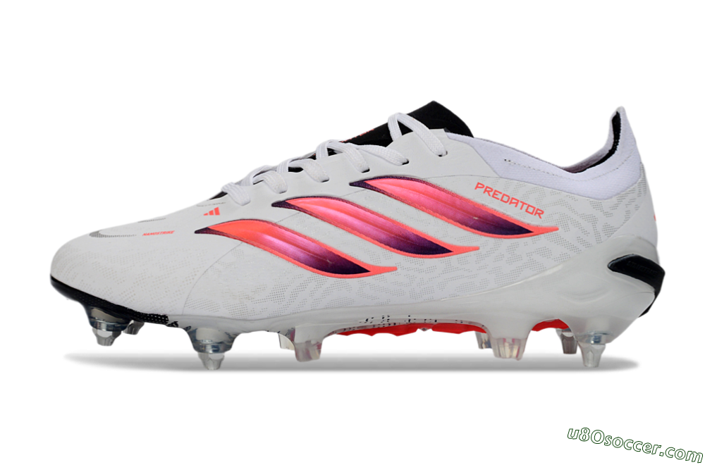 Adidas Predator 26 Elite SG Soft Ground Soccer Cleats - White/Vibrant Pink/Black 2