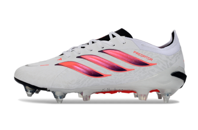 Adidas Predator 26 Elite SG Soft Ground Soccer Cleats - White/Vibrant Pink/Black