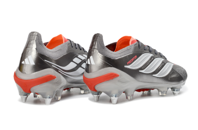 Adidas Predator 26 Elite SG Soft Ground Soccer Cleats - Gray/Vibrant Red/Silver