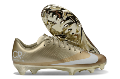 Nike Air Zoom Mercurial Vapor 1 Elite CR7 FG Firm Ground Soccer Cleats - Gold/Metallic Gold/White