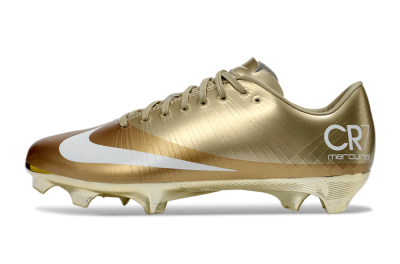Nike Air Zoom Mercurial Vapor 1 Elite CR7 FG Firm Ground Soccer Cleats - Gold/Metallic Gold/White