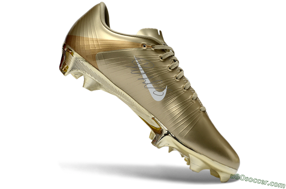 Nike Air Zoom Mercurial Vapor 1 Elite CR7 FG Firm Ground Soccer Cleats - Gold/Metallic Gold/White 4