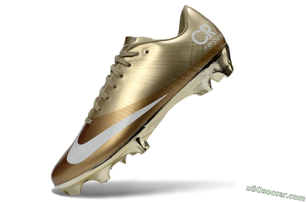 Nike Air Zoom Mercurial Vapor 1 Elite CR7 FG Firm Ground Soccer Cleats - Gold/Metallic Gold/White 5