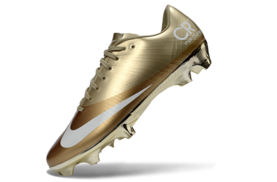 Nike Air Zoom Mercurial Vapor 1 Elite CR7 FG Firm Ground Soccer Cleats - Gold/Metallic Gold/White