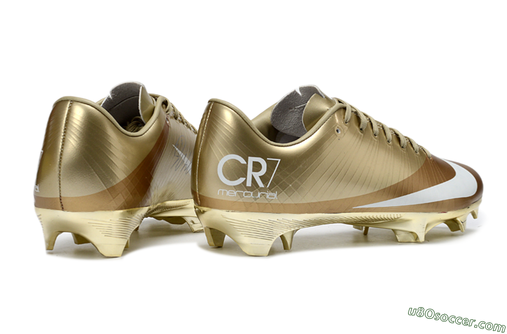 Nike Air Zoom Mercurial Vapor 1 Elite CR7 FG Firm Ground Soccer Cleats - Gold/Metallic Gold/White 6