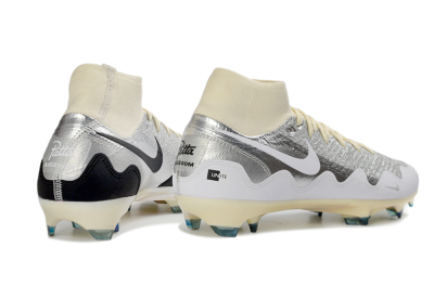Patta x Nike Air Zoom Mercurial Superfly 10 Elite FG Firm Ground Soccer Cleats - Silver/Black/Silver