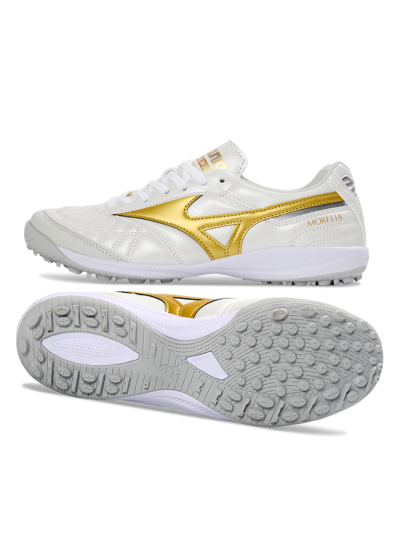 Mizuno Morelia Neo 4 TF Artificial Turf Soccer Shoes - White/Gold/White
