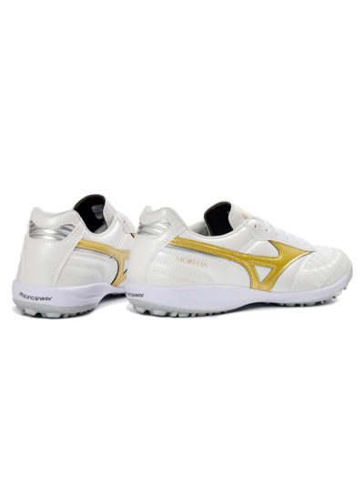Mizuno Morelia Neo 4 TF Artificial Turf Soccer Shoes - White/Gold/White