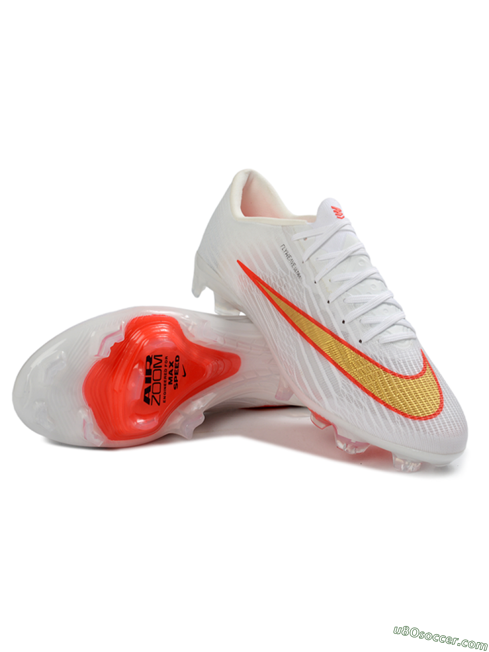 Nike Air Zoom Mercurial Superfly 11 FG Firm Ground Soccer Cleats - White/Bright Orange/Gold Metallic 3