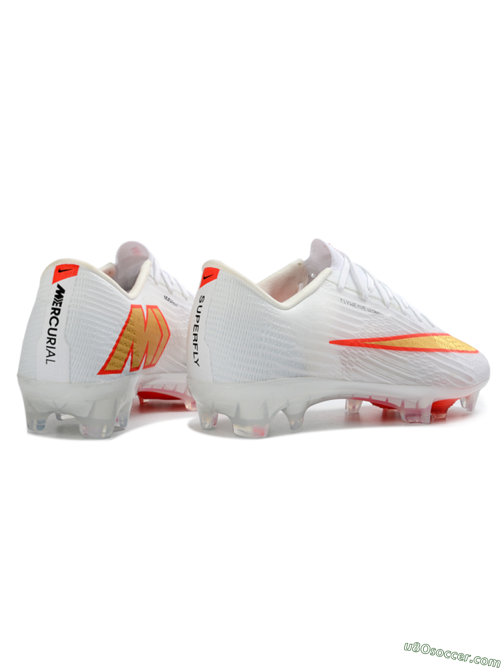 Nike Air Zoom Mercurial Superfly 11 FG Firm Ground Soccer Cleats - White/Bright Orange/Gold Metallic 6
