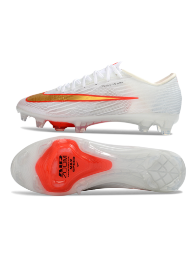 Nike Air Zoom Mercurial Superfly 11 FG Firm Ground Soccer Cleats - White/Bright Orange/Gold Metallic