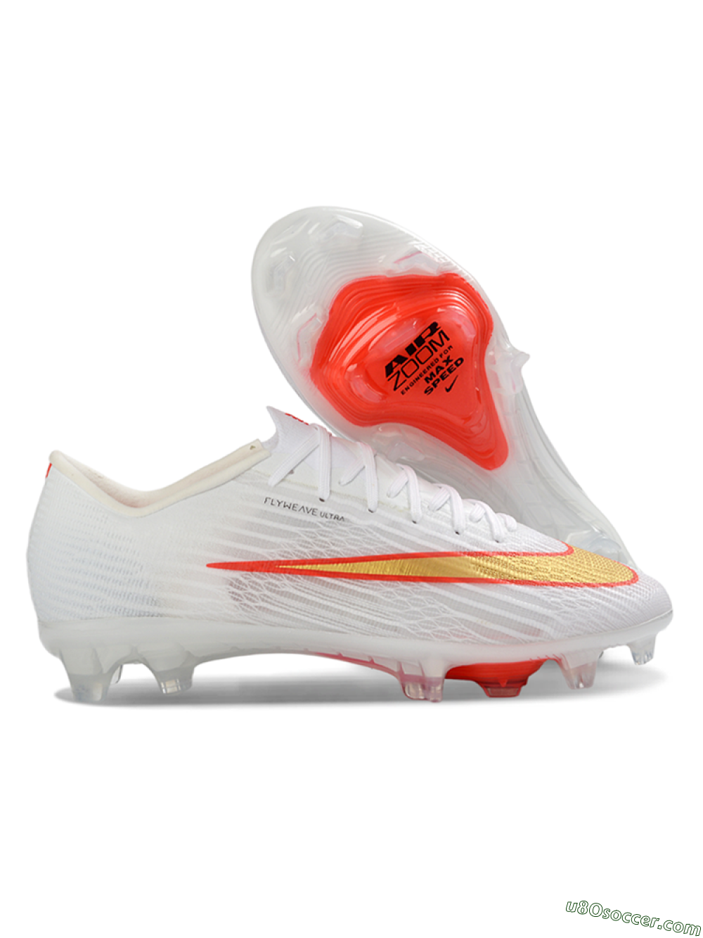 Nike Air Zoom Mercurial Superfly 11 FG Firm Ground Soccer Cleats - White/Bright Orange/Gold Metallic 1