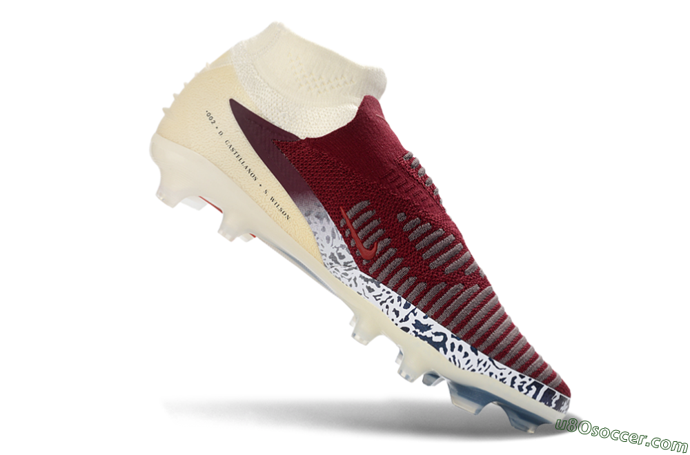 Nike Phantom 6 High Elite AG Artificial Grass Soccer Cleats - Red/Crimson Red/Dreamy White 4