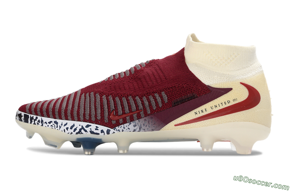 Nike Phantom 6 High Elite AG Artificial Grass Soccer Cleats - Red/Crimson Red/Dreamy White 2