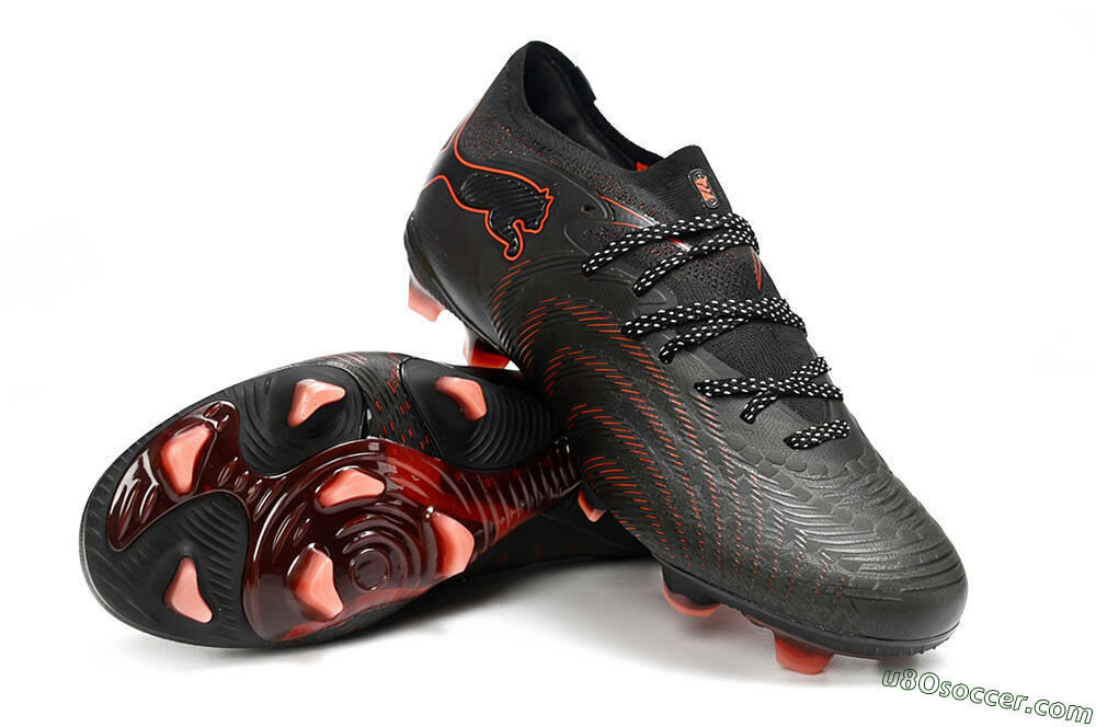 Puma Future 8 Ultimate FG Firm Ground Soccer Cleats - Black/Electric Red/Shadow Black 3