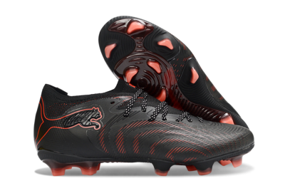 Puma Future 8 Ultimate FG Firm Ground Soccer Cleats - Black/Electric Red/Shadow Black