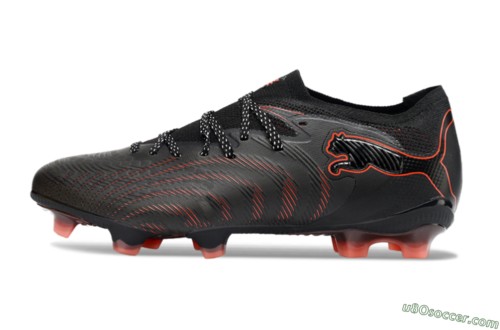 Puma Future 8 Ultimate FG Firm Ground Soccer Cleats - Black/Electric Red/Shadow Black 2