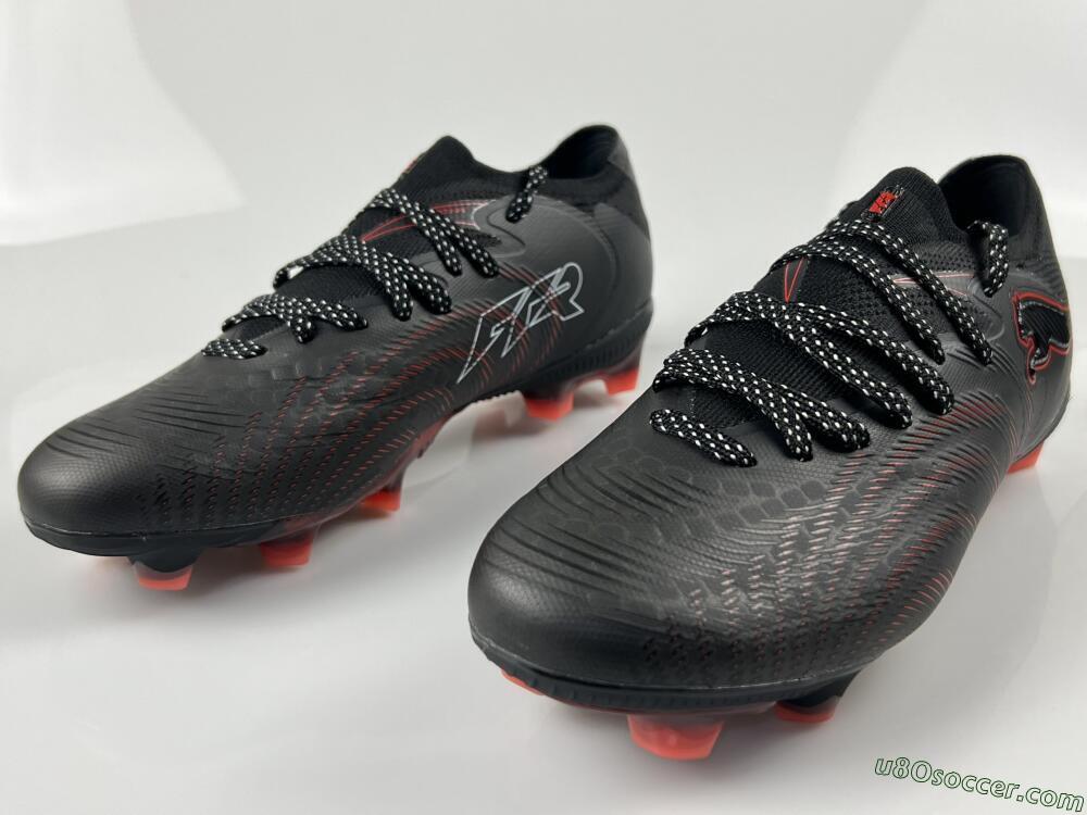 Puma Future 8 Ultimate FG Firm Ground Soccer Cleats - Black/Electric Red/Shadow Black