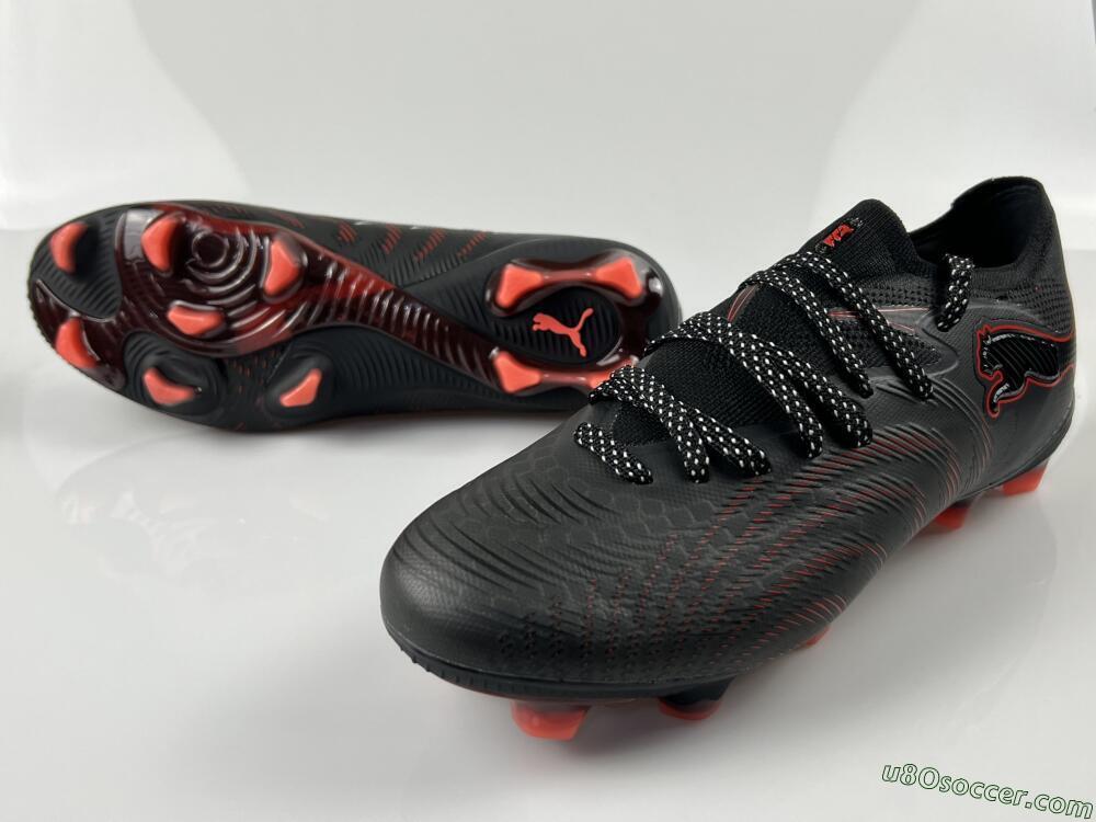 Puma Future 8 Ultimate FG Firm Ground Soccer Cleats - Black/Electric Red/Shadow Black