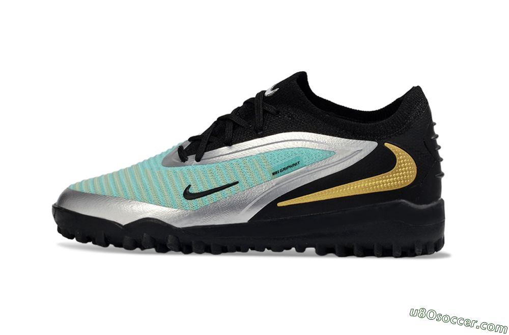 Nike Phantom 6 Elite Low TF Artificial Turf Soccer Shoes - Teal/Metallic Silver/Black 1