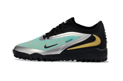 Nike Phantom 6 Elite Low TF Artificial Turf Soccer Shoes - Teal/Metallic Silver/Black